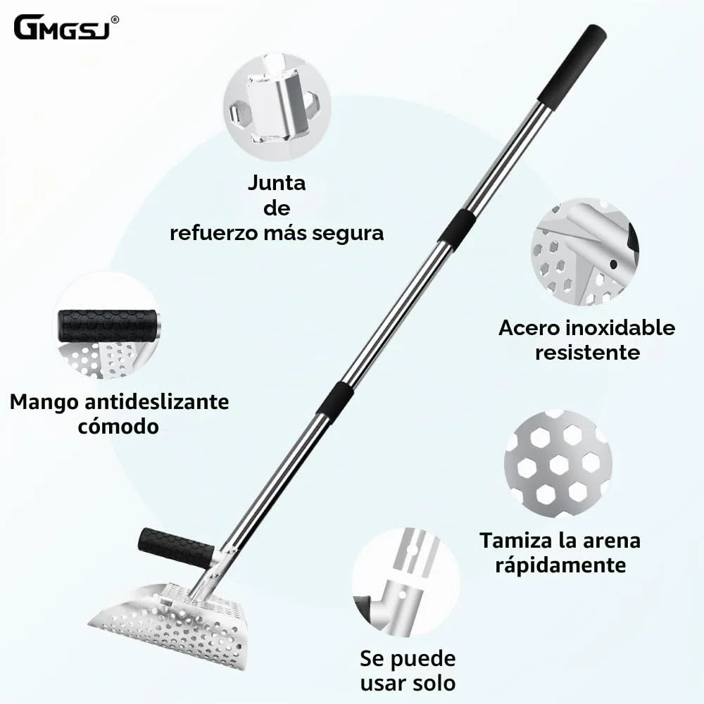 Cuchara de arena resistente para detección de metales, búsqueda del tesoro de visualización de playa, palas de arena, accesorios de detección de detector de metales y herramientas de