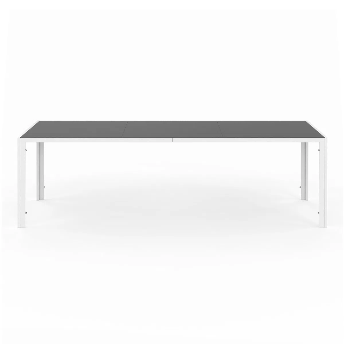 IDMarket - Muebles de Jardín Madrid Mesa 240 CM y 10 Sillas Apilables Blanco y Gris