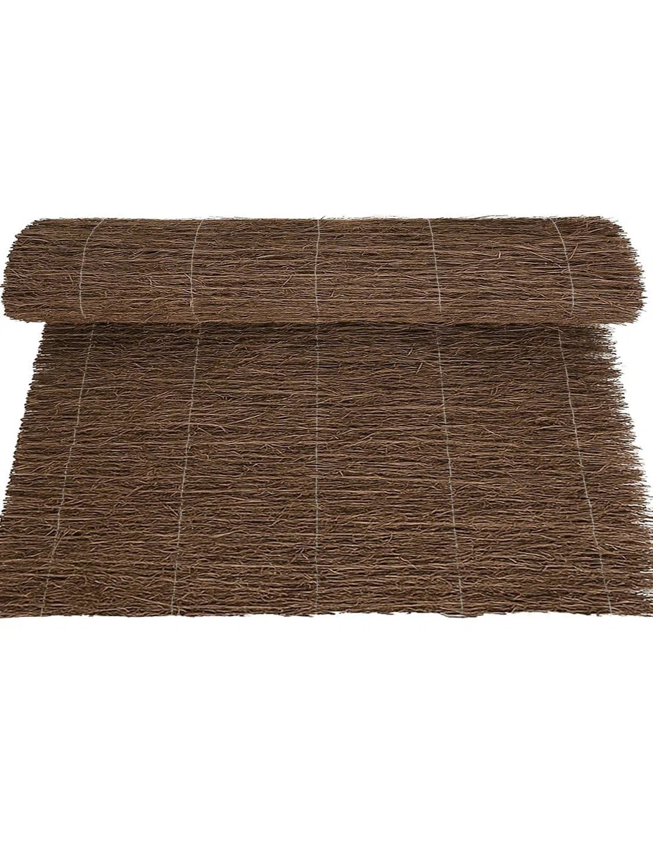 JARDIN202 - Cerramiento de Brezo Natural Alta Densidad 1800g/m² Ocultación 80% para Jardín, Terraza o Balcón, Cosido con Alambre Galvanizado | 1x5m