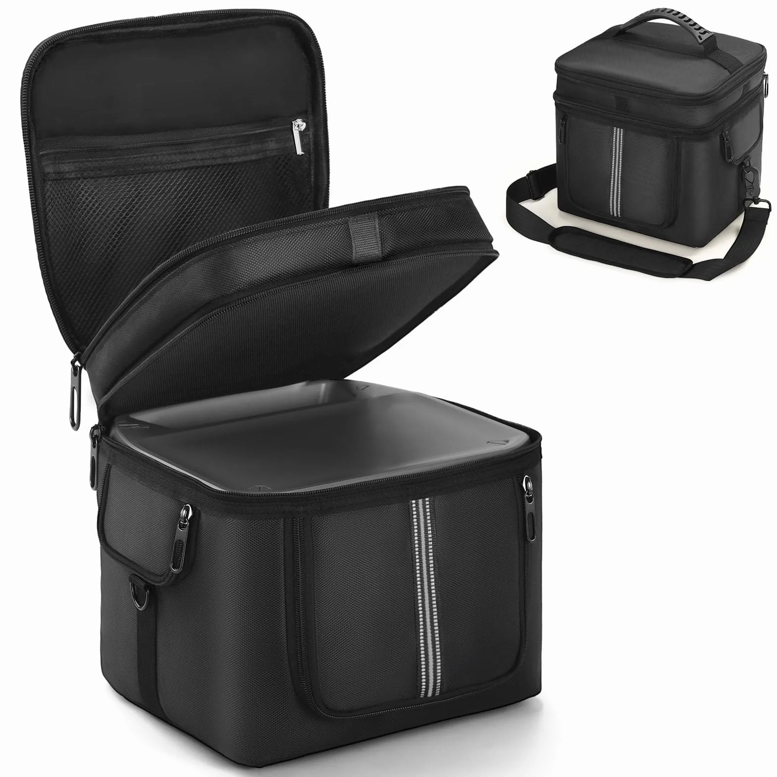 Funda de transporte compatible con ECOFLOW River 2 MAX/River 2 PRO estación de energía portátil, bolsa de almacenamiento con cremallera lateral, bolsillos de dos capas para cable de carga y