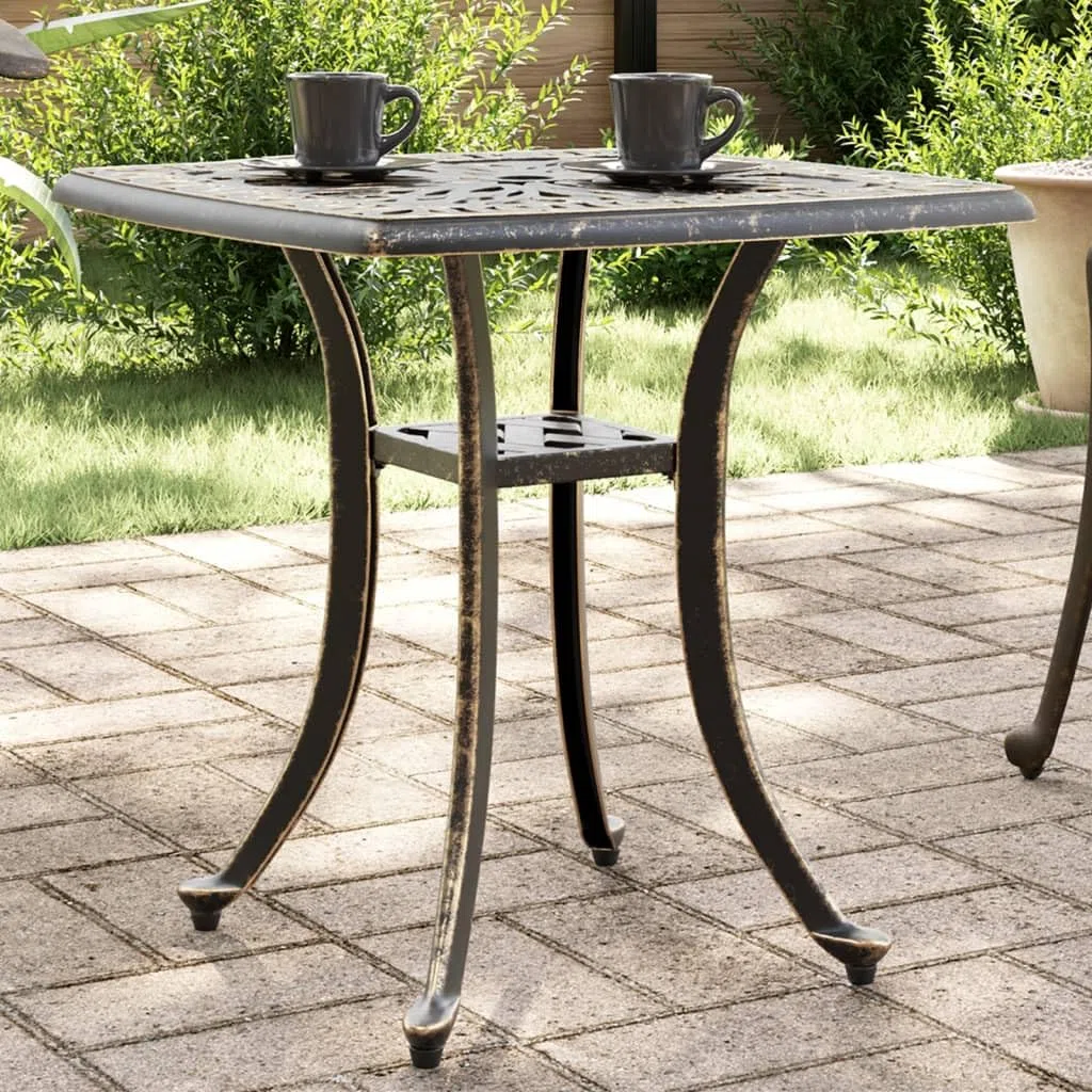 Mesa de Jardín Aluminio Fundido Bronce 53x53x53 cm, vidaXL