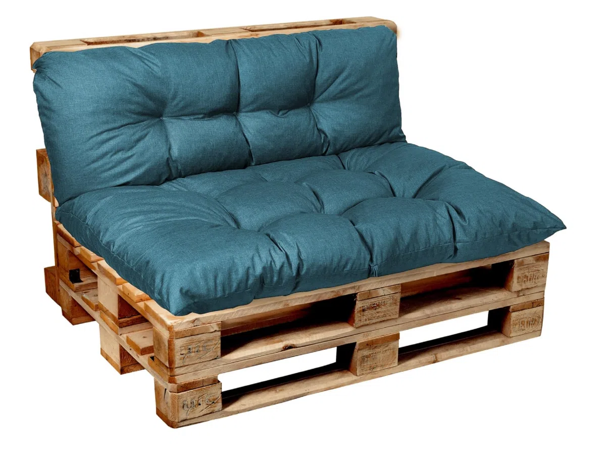 Cojines para palets, Cojín de palé, Cojines para Sofas de palets Asiento, Respaldo o Juego (Set (Asiento 120x60 + Respaldo 120x40) Turquesa)