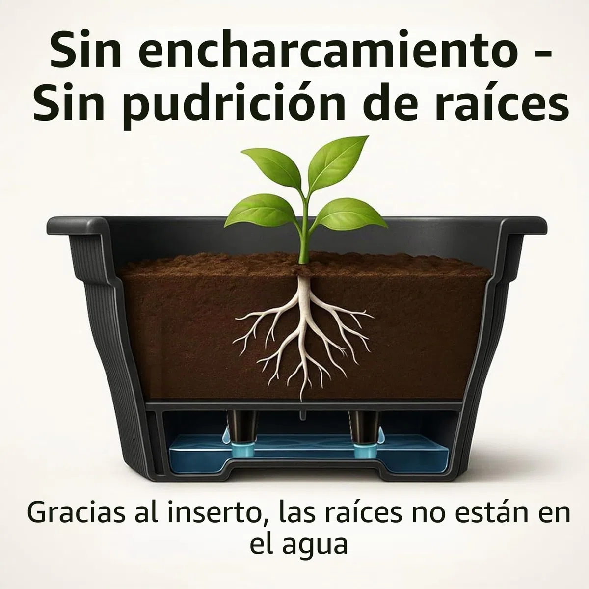 2 jardineras para balcón de 100 cm, con almacenamiento de agua, antracita, 25 L, resistentes a la intemperie, con inserto, jardineras largas para balcón y jardín, resistentes a la intemperie, color