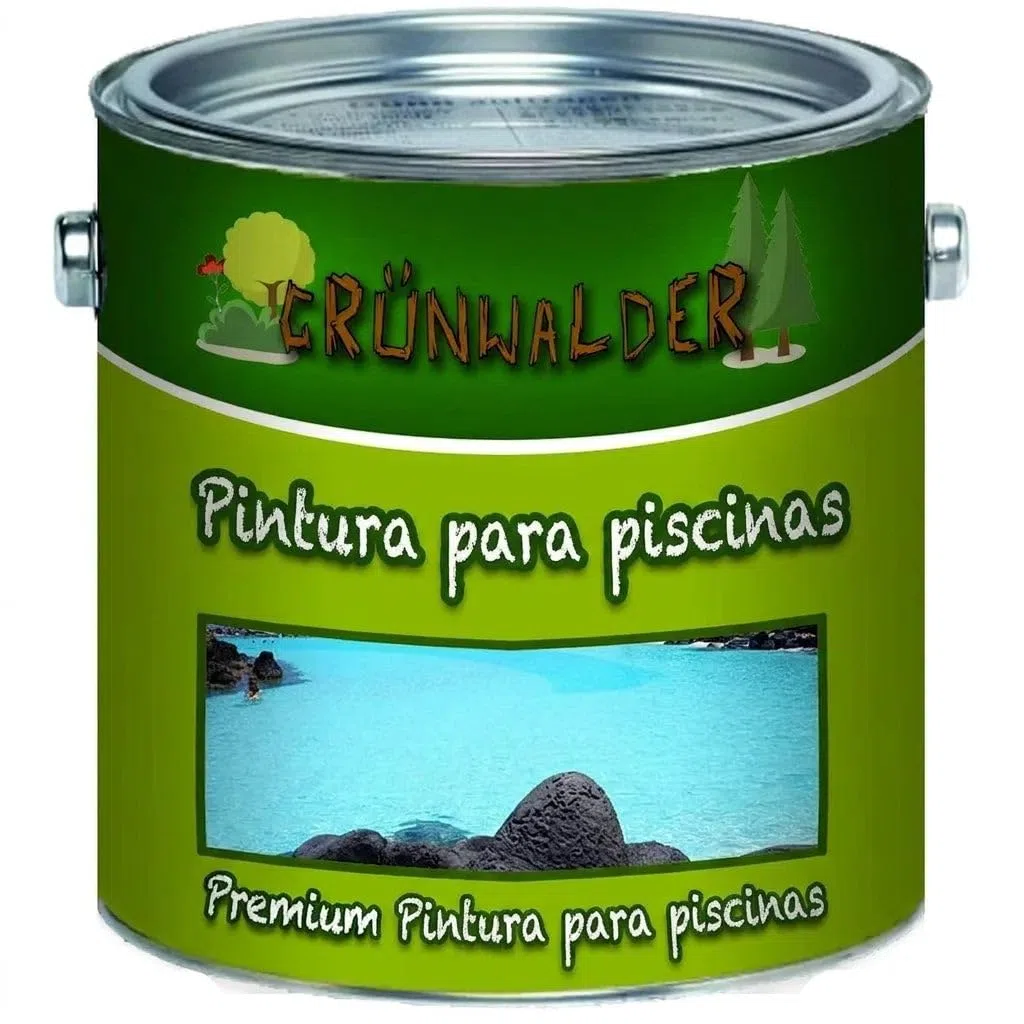 FARBENLÖWE Grünwalder Pintura para piscinas en azul, blanco, verde, verde lago, gris, antracita, gris claro, no tóxica, impermeable, para estanques (1 L, gris claro).