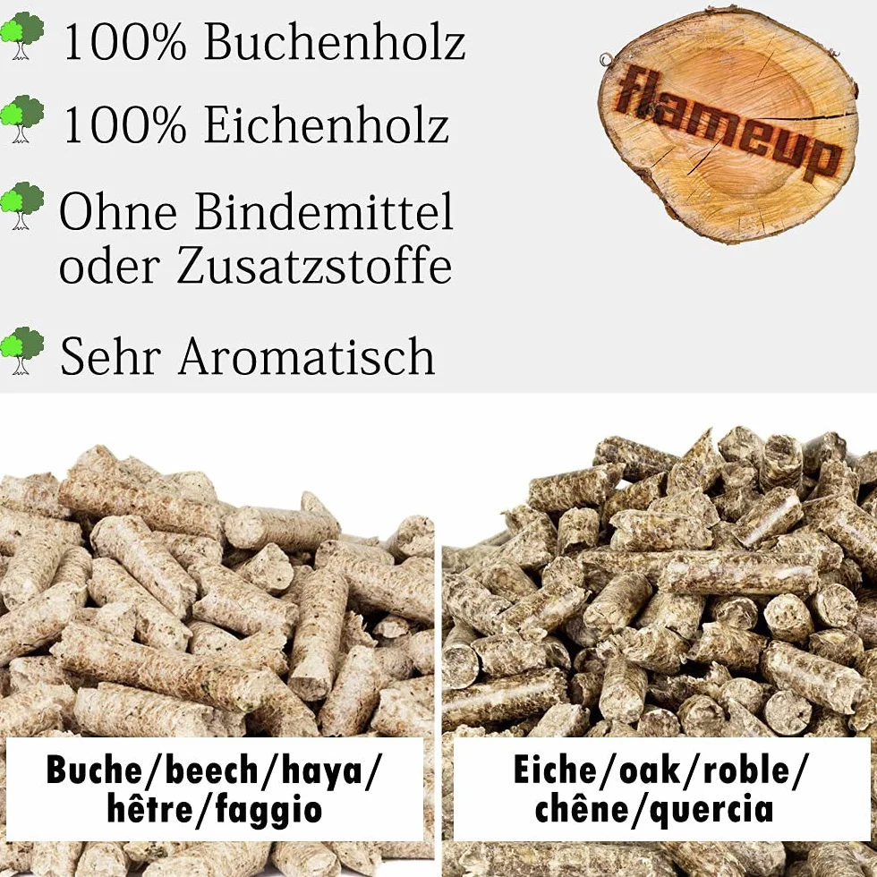 Pellets de roble de 15 kg + 15 kg de pellets de haya, barbacoa, horno para pizza, barbacoa, barbacoa, exterior, horno, barbacoa, pellets de madera, jardín, ahumado, pizza, ahumado, accesorios de humo