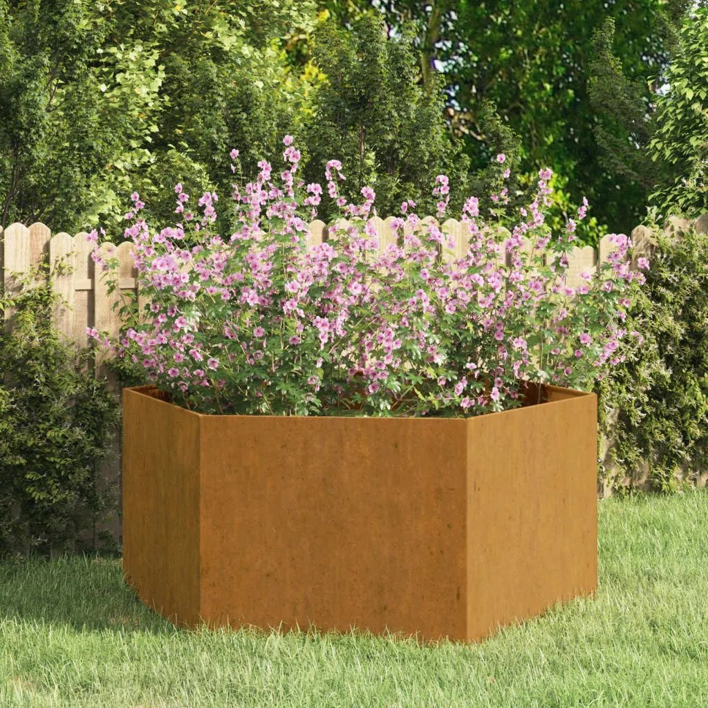 vidaXL Jardinera de Acero corten Oxidado 90x90x45 cm, Maceta, arriate Elevado, Soporte para macetas, macetero, bancal Elevado, Soporte para Plantas