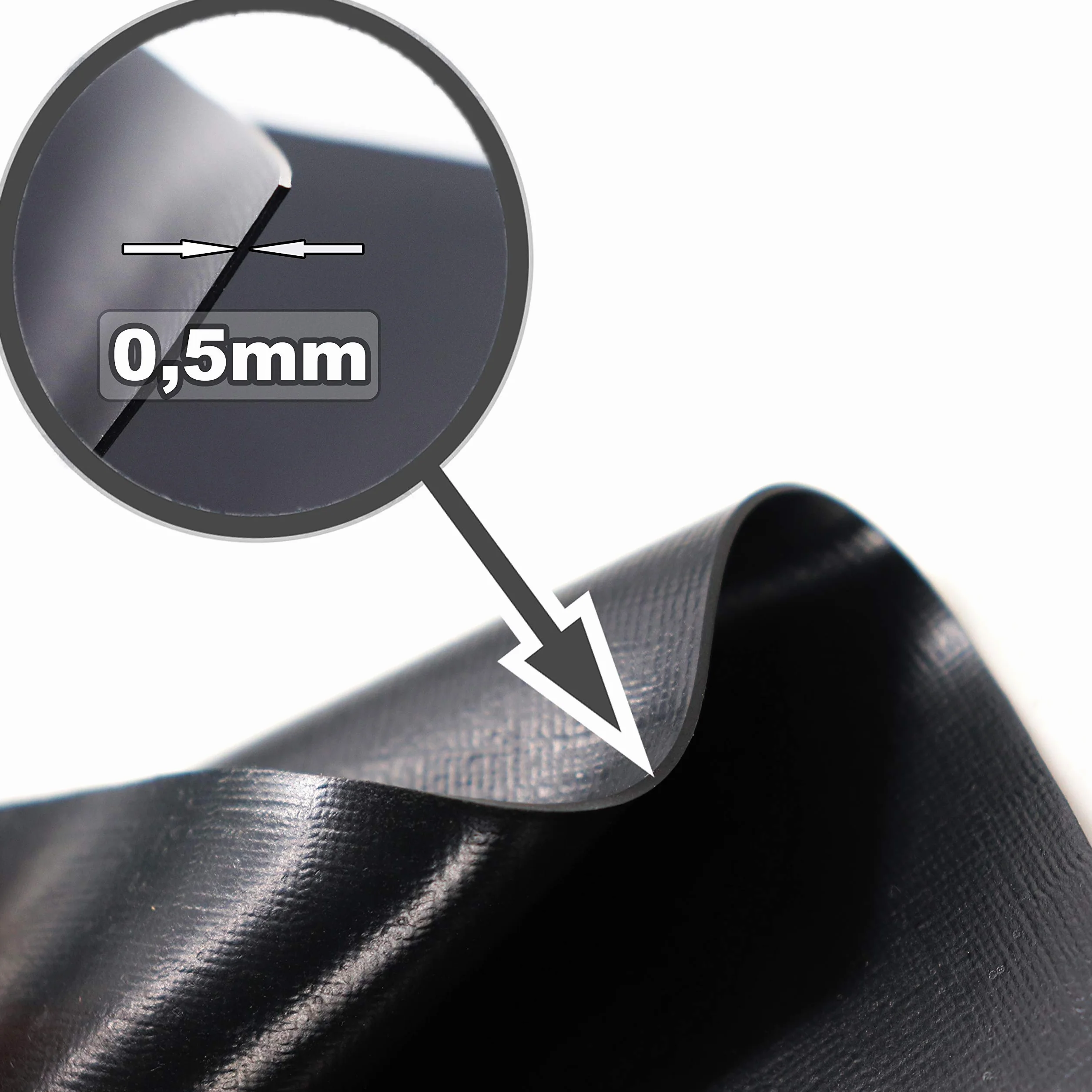Revestimiento de estanque PVC 3 m x 4 m 0.5mm revestimiento negro para estanque de jardín