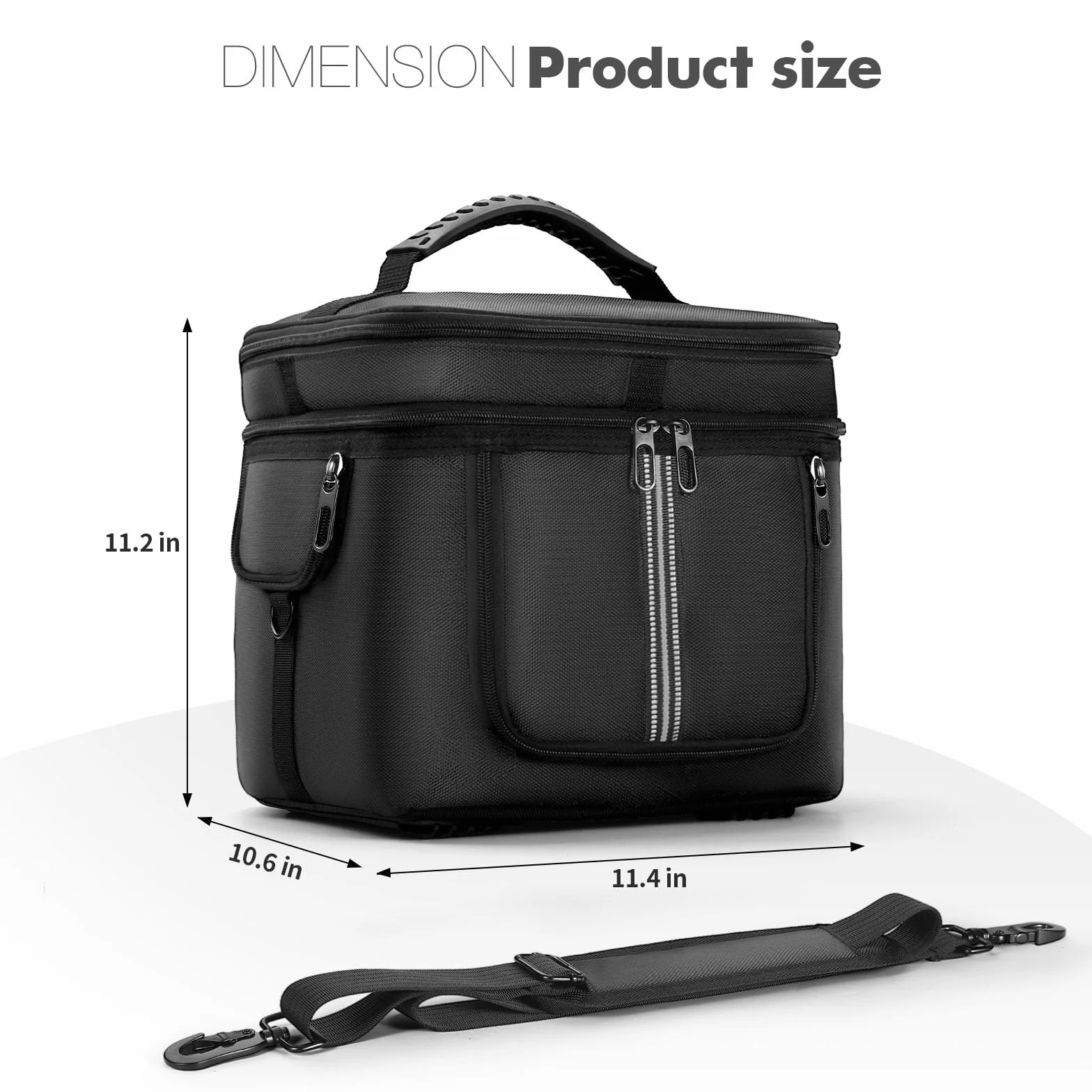 Funda de transporte compatible con ECOFLOW River 2 MAX/River 2 PRO estación de energía portátil, bolsa de almacenamiento con cremallera lateral, bolsillos de dos capas para cable de carga y
