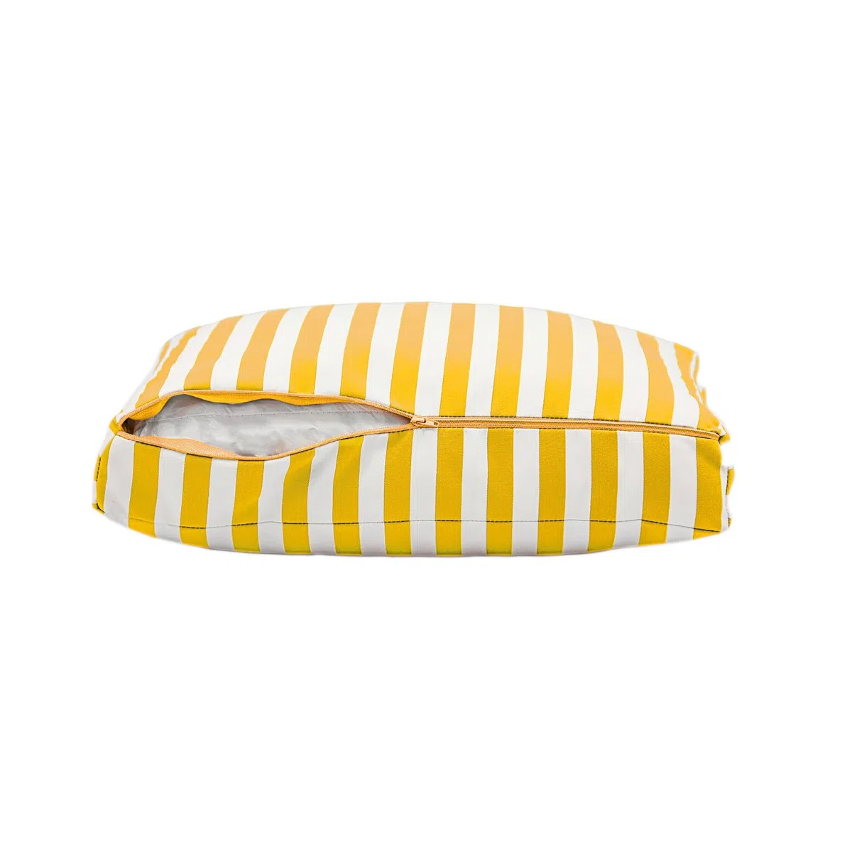 Déco Arts — Set de 2 Cojines Desenfundables Sofá Jardín 60x50 — Asiento 60x50 + Respaldo 60x35 cm — Impermeable Anti-UV — Repuesto Muebles Jardín Terraza Balcón Porche — A Rayas Amarillas