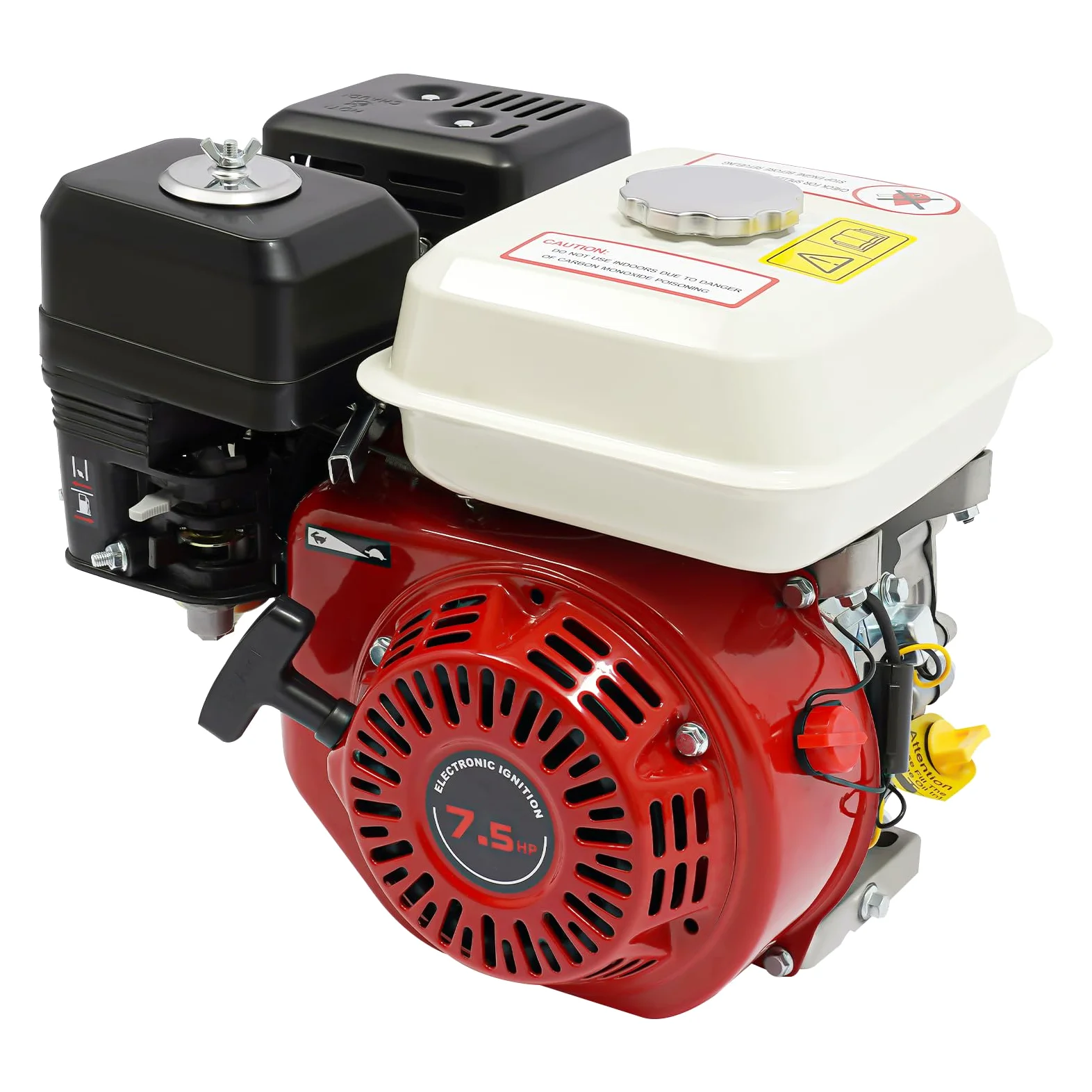 Motor de gasolina de 4 tiempos, 7,5 CV, 3000 W, motor de karts, motor motriz con eje de 20 mm Ø 3600 rpm, motor de gasolina Go Kart, motor industrial, 1 cilindro, refrigerado por aire