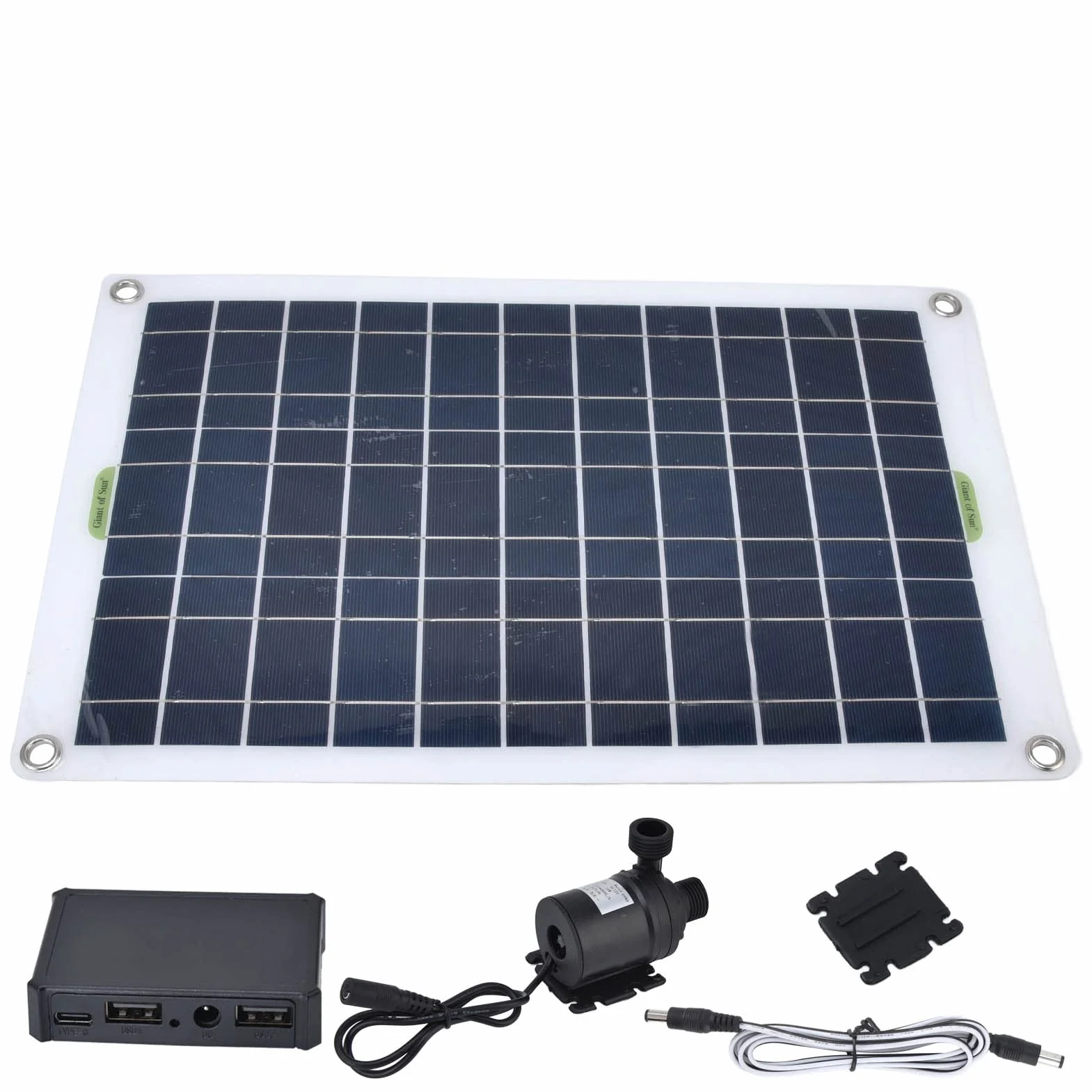 Kit de Bomba de Agua Solar, Panel de 50 W 800 L/h 12 V bajo Ruido CC Respetuoso con el Medio Ambiente Bomba de Estanque Solar de Plástico de Silicona Duradera para Jardín