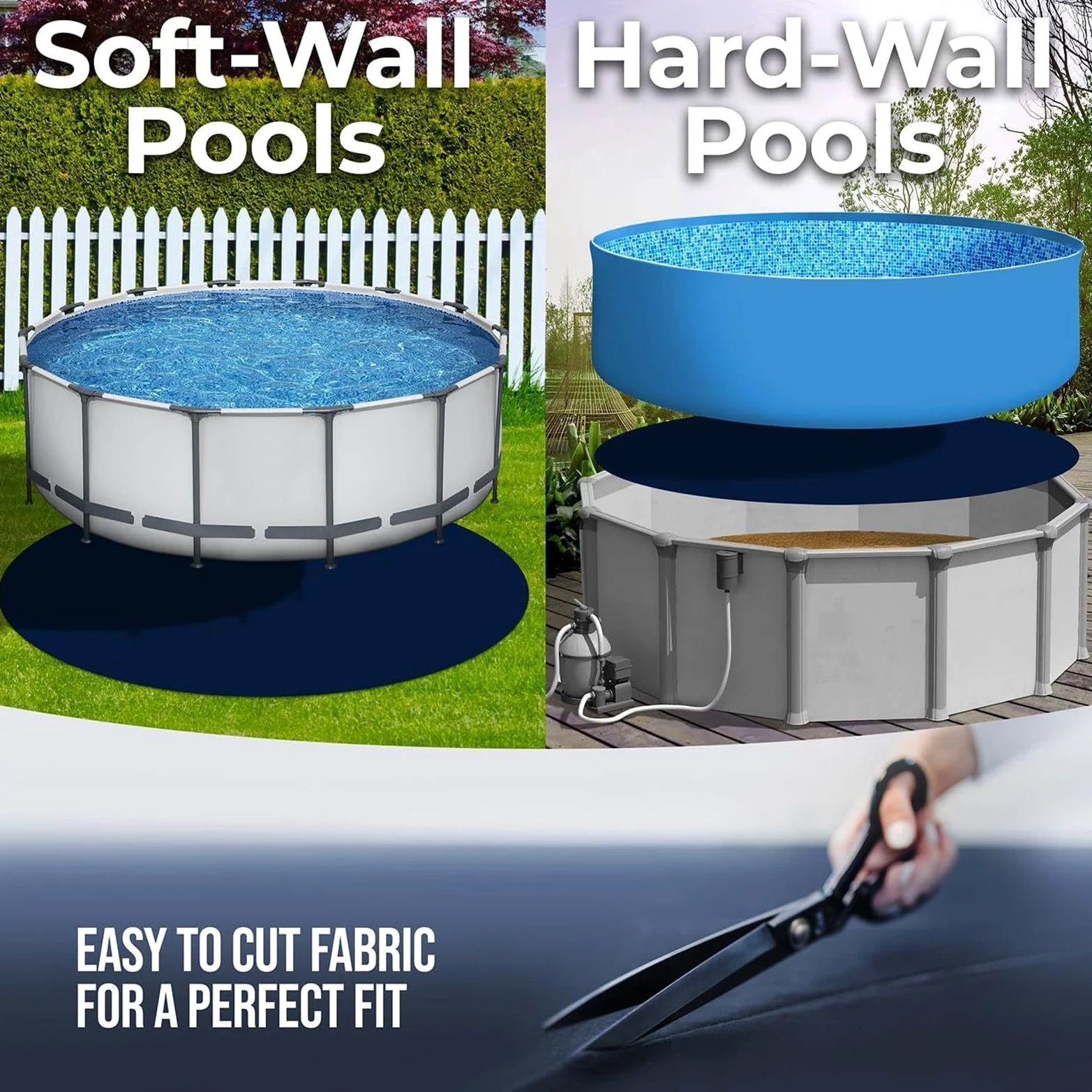 Alfombrilla Para Revestimiento De Piscina Elevada - 8/10/12/15 Pies Alfombrillas Para Piscinas, Alfombrillas Pequeñas Para Ja-cuzzis Exteriores, Tela Antideslizante E Impermeable Para Piscinas