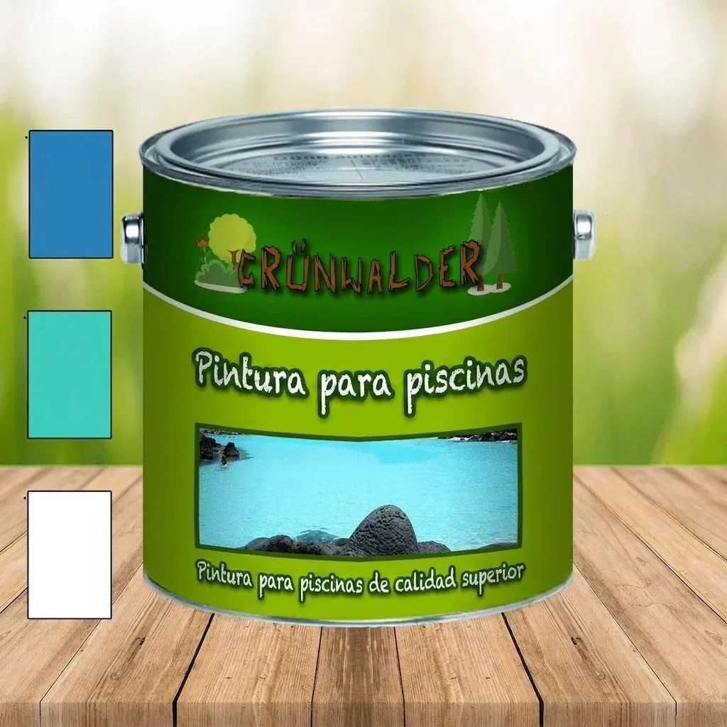 FARBENLÖWE Grünwalder Pintura para piscinas en azul, blanco, verde, verde lago, gris, antracita, gris claro, no tóxica, impermeable, para estanques (1 L, gris claro).