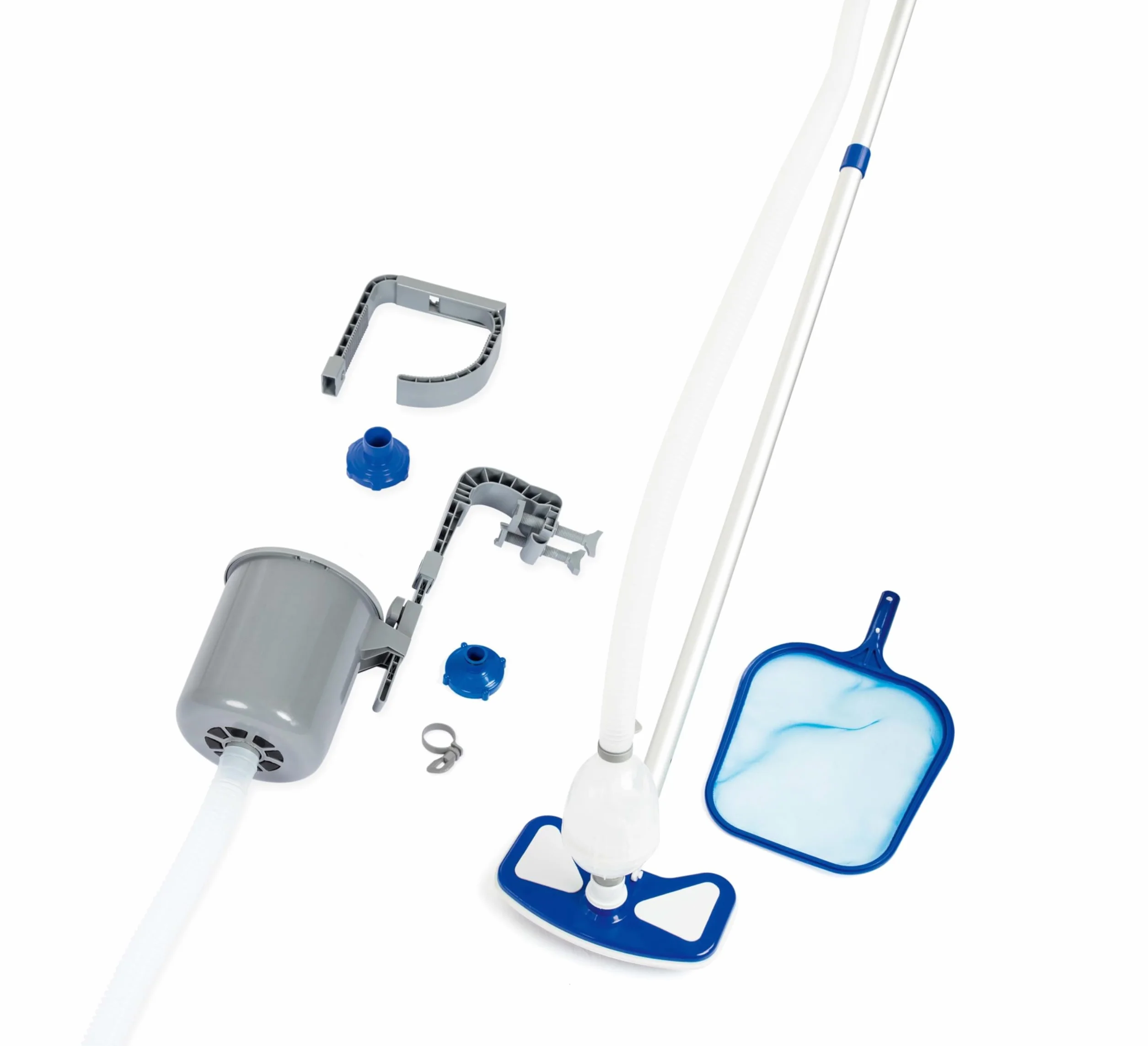 Bestway 58237 – 19 FLOWCLEAR Deluxe Maintenance Kit, Set de limpieza con Skimmer, piscina Aspiradora, buitrones accesorio, multicolor