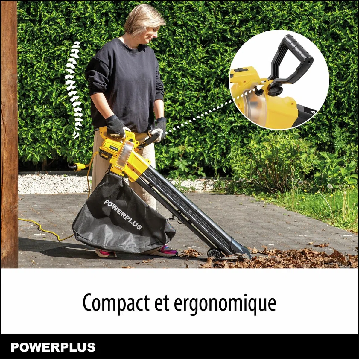 Powerplus Soplador de Hojas Eléctrico POWXG4039 - Soplador Aspirador de Hojas Electrico de 3300 W - Herramientas de Jardin