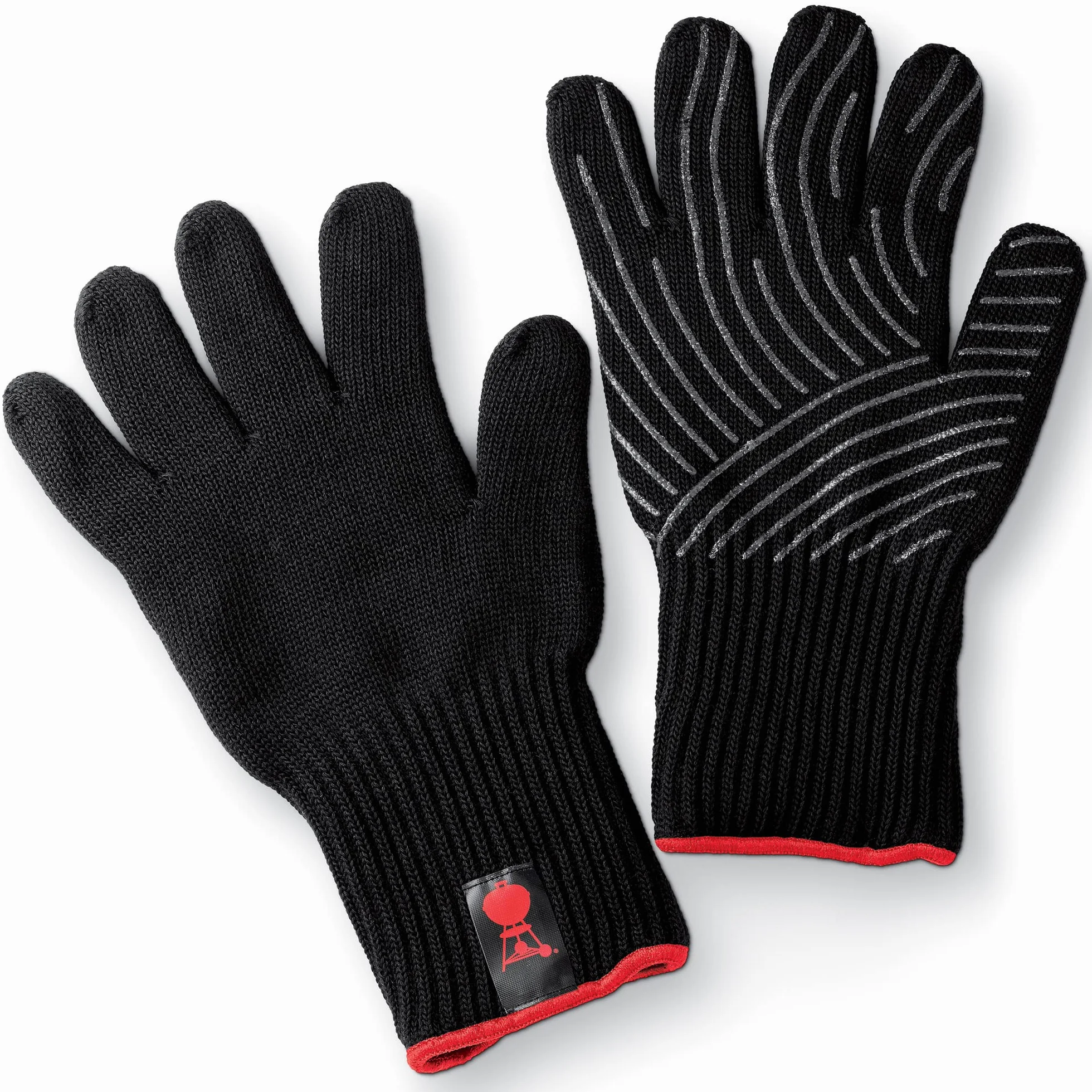 Weber Guantes Premium para barbacoa, talla S/M, 1 par, de mezcla de tejido Kevlar, negros con puntas de silicona, protección contra temperaturas muy altas - Negro (6670)