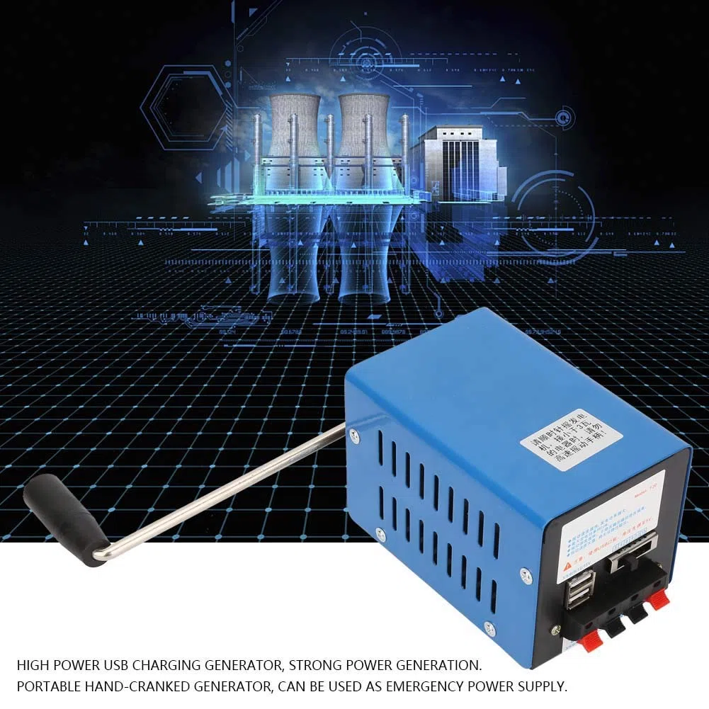 Generador manual de alta potencia, 20W dinamotor de emergencia con carga USB portátil, bajo nivel de ruido, para operaciones de campo/entrenamiento de supervivencia/comunicación de emergencia