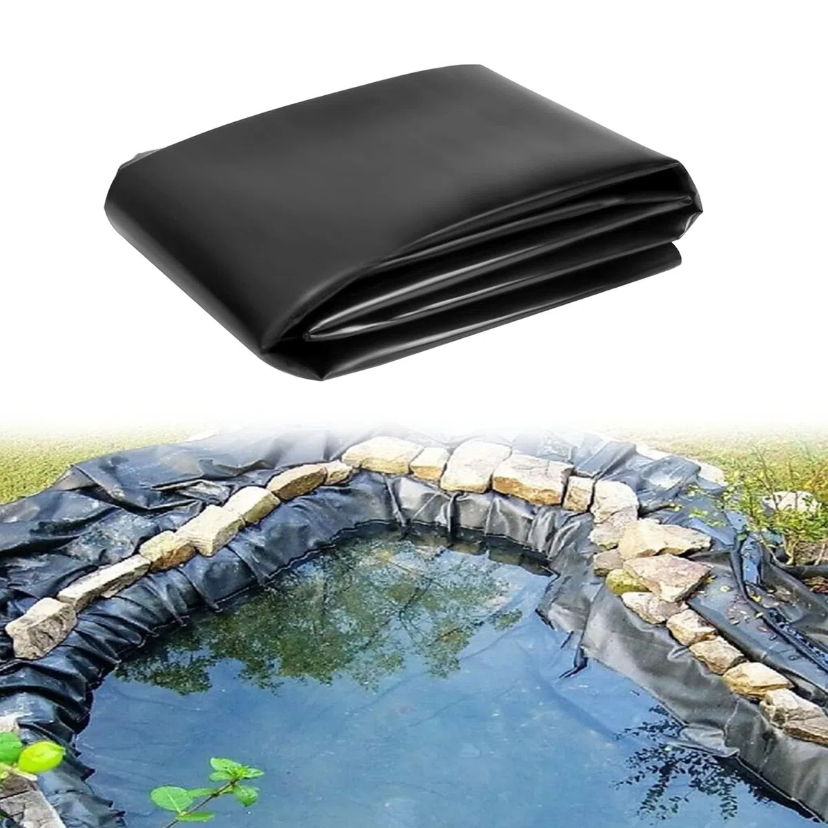 Revestimiento De Estanque De PVC, Lámina De Invernadero, Lámina De Construcción Revestimiento De Estanque De Hdpe Negro Resistente 0,2 Mm De Espesor 4 X 3 M LáMina De Sellado Membrana
