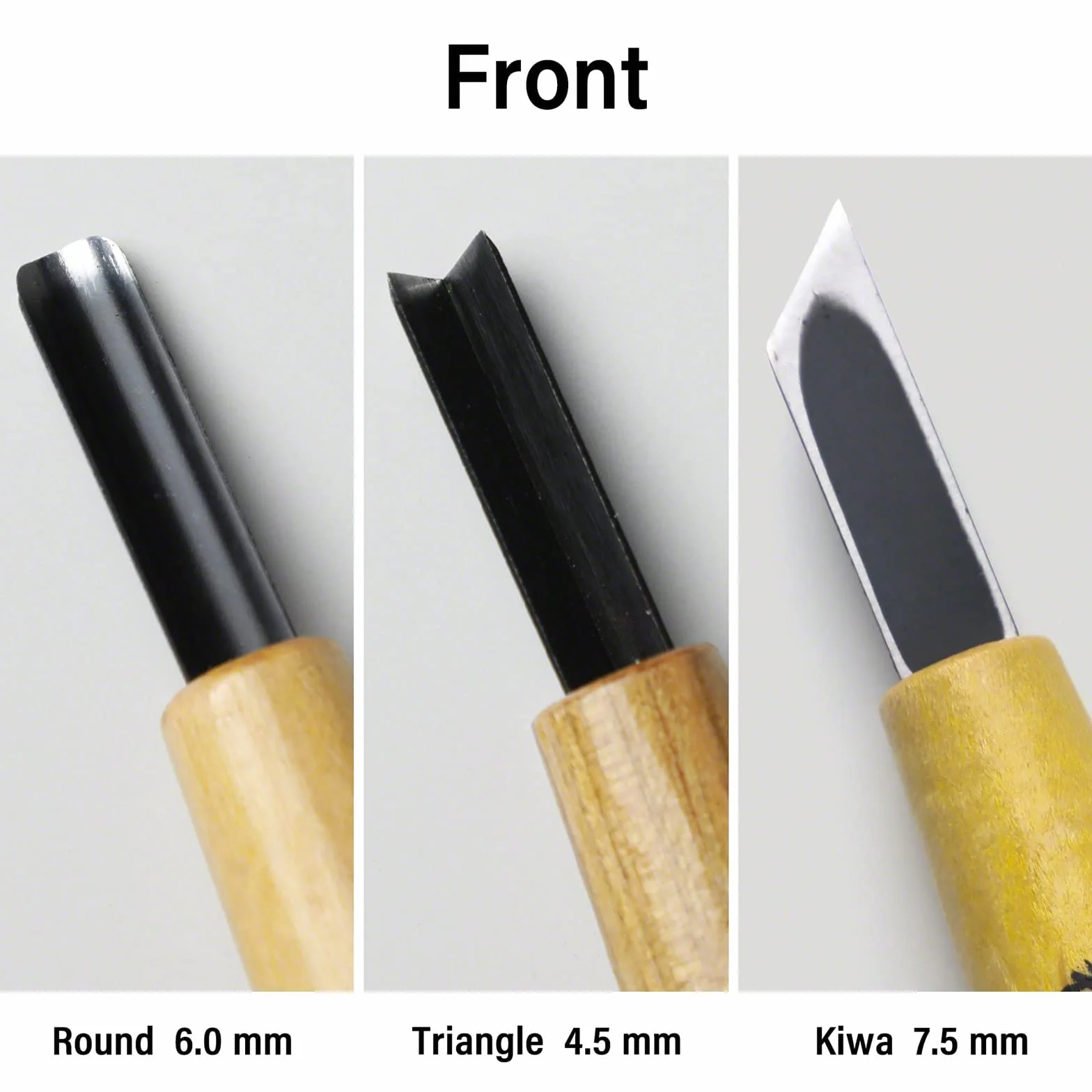 Wazakura Bonsai Jin y Shari Kit de herramientas de creación con cincel hueco redondo, cincel oblicuo individual y herramienta de corte en V, carpintería (kit de 3 piezas para bonsái Jin y Shari)
