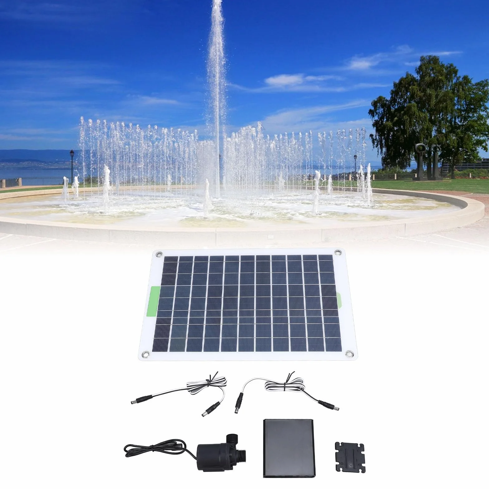 Bomba de Agua Solar, Bomba de Fuente Solar de 16.4 Pies con 100 W Fuente de Agua Solar con Energía Solar para Estanque, Estanque de Pescado, Jardín de Vida Silvestre, Cascada, Hidroponía
