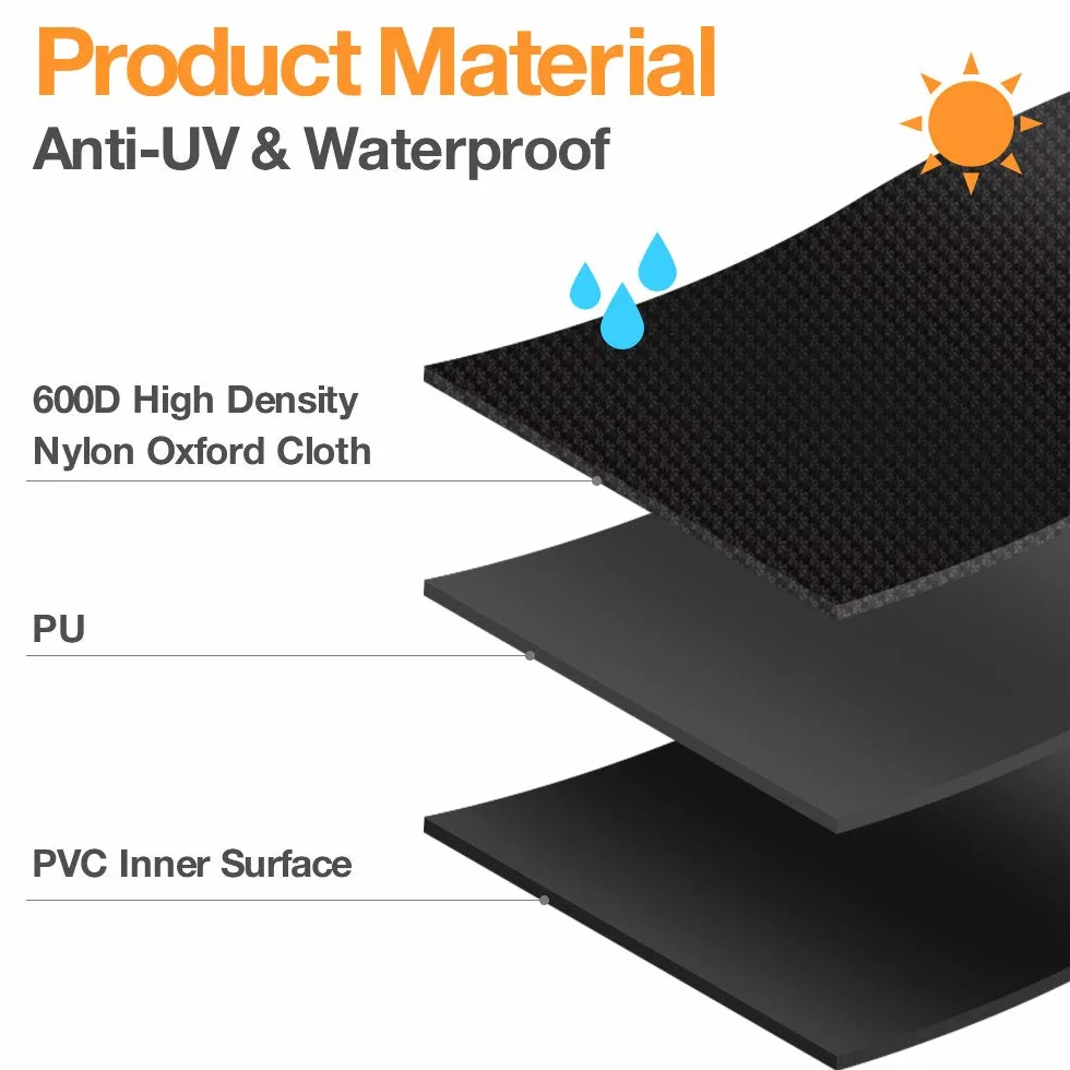 Amagabeli 122cmx122cmx35,6cm Estante de Leña con Cubierta de Rejilla para Leña Gran Capacidad Exteriores de Registro con 600D Oxford Cubierta Resistente a la Intemperie Soporte para Leña Acero