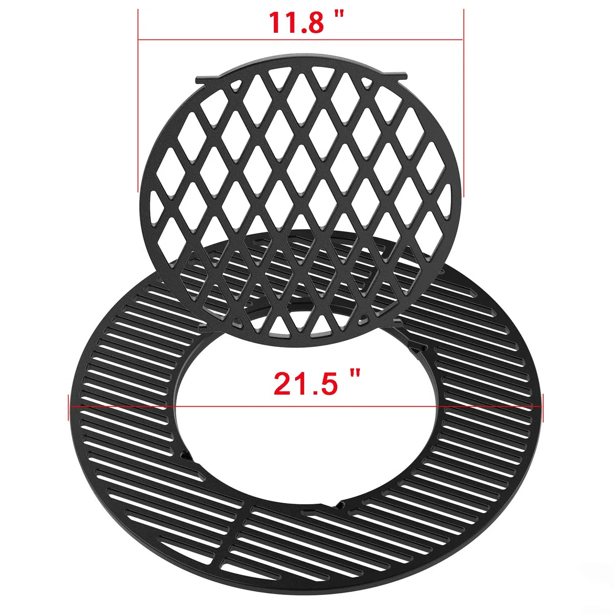 onlyfire Rejilla Hierro Fundido Asado Accesorios para el Sistema de Barbacoa Gourmet, BBQ Accesorios para Parrillas de carbón Weber de 57 cm