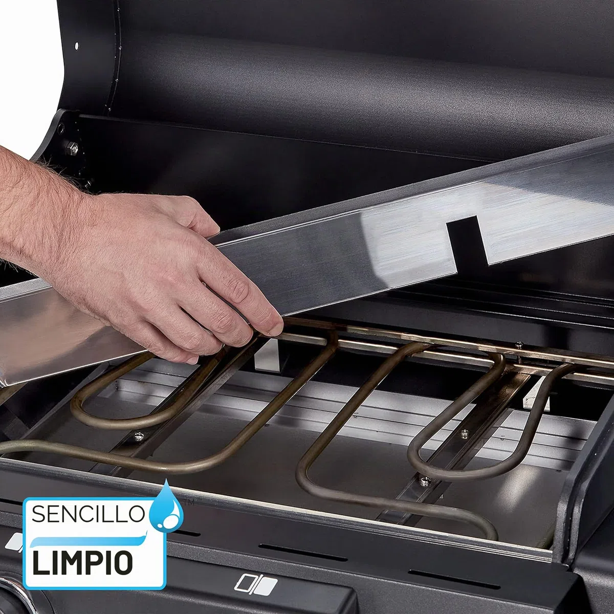 Enders eCRAVE Parrilla eléctrica de exterior, Parrilla de hierro fundido, Carro de parrilla con mucho espacio de almacenamiento, 2 potentes elementos, compacta, 103 x 51,5 x H 99 cm