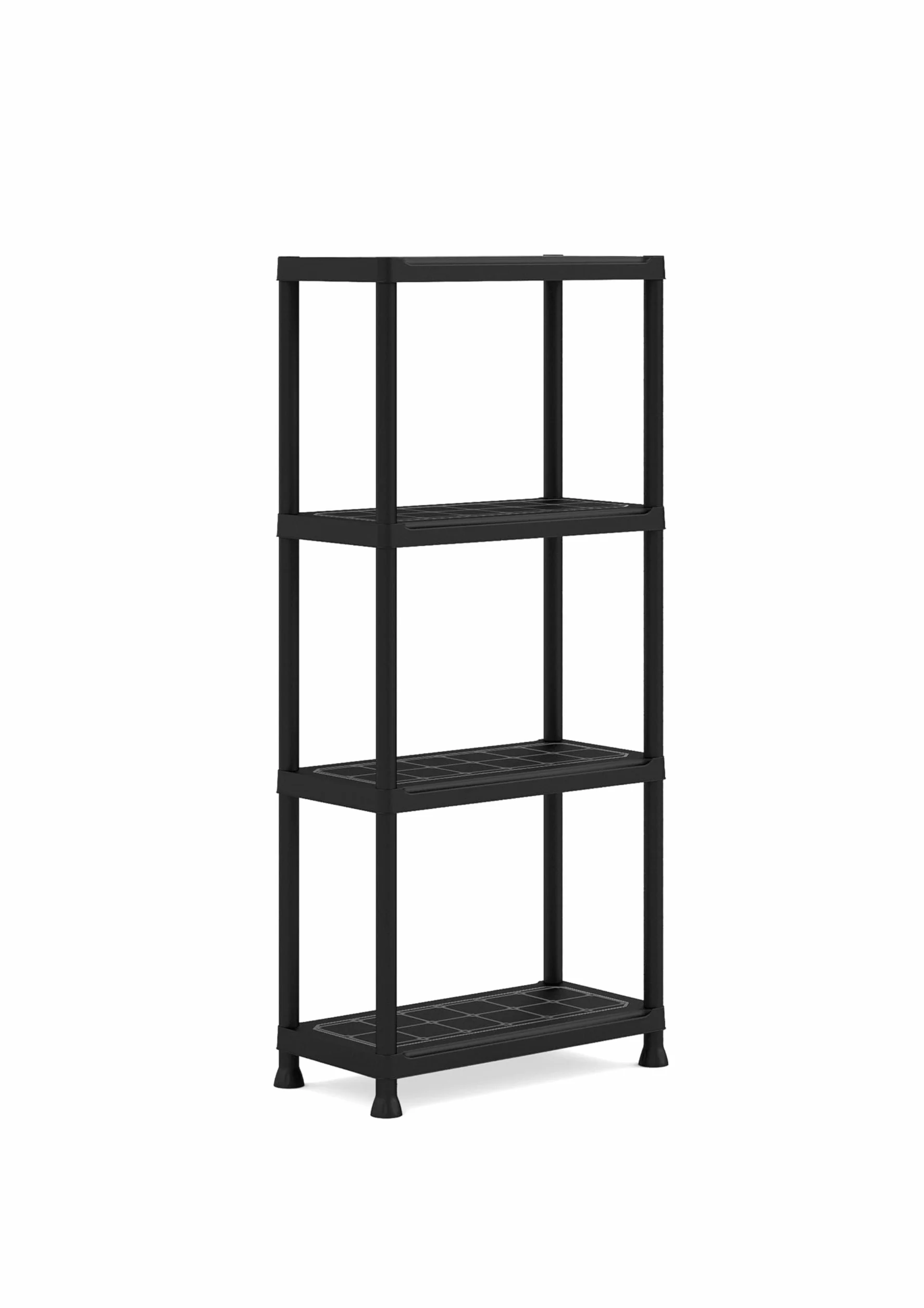 Keter Juego de 2 estanterías 60/4, Color Negro, 4 estantes, Capacidad máxima 20 kg Cada uno, 60 x 30 x 135 cm