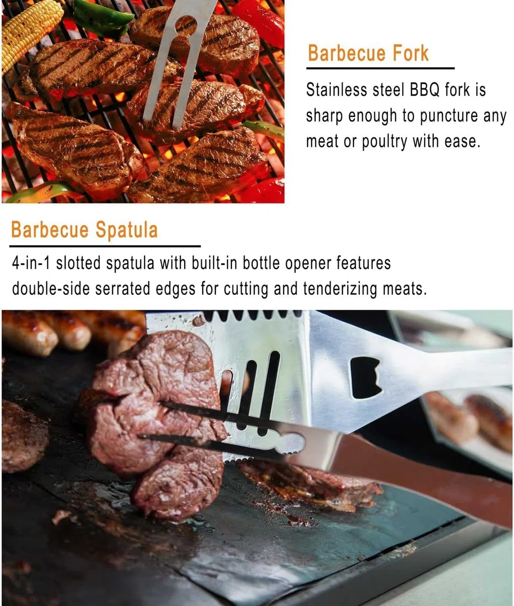 grilljoy 24PCS Kit de Utensilios para Barbacoa