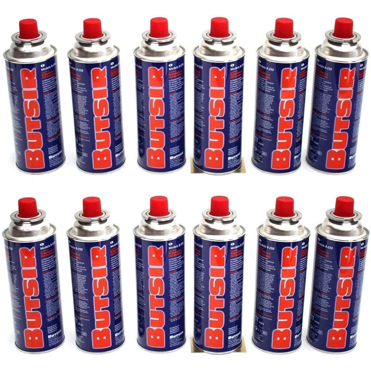 Butsir Gas de 227Gr Pack, Multicolor, 28 x Cartucho B-250 quemadores, sopletes y Otras cocinas del Mercado