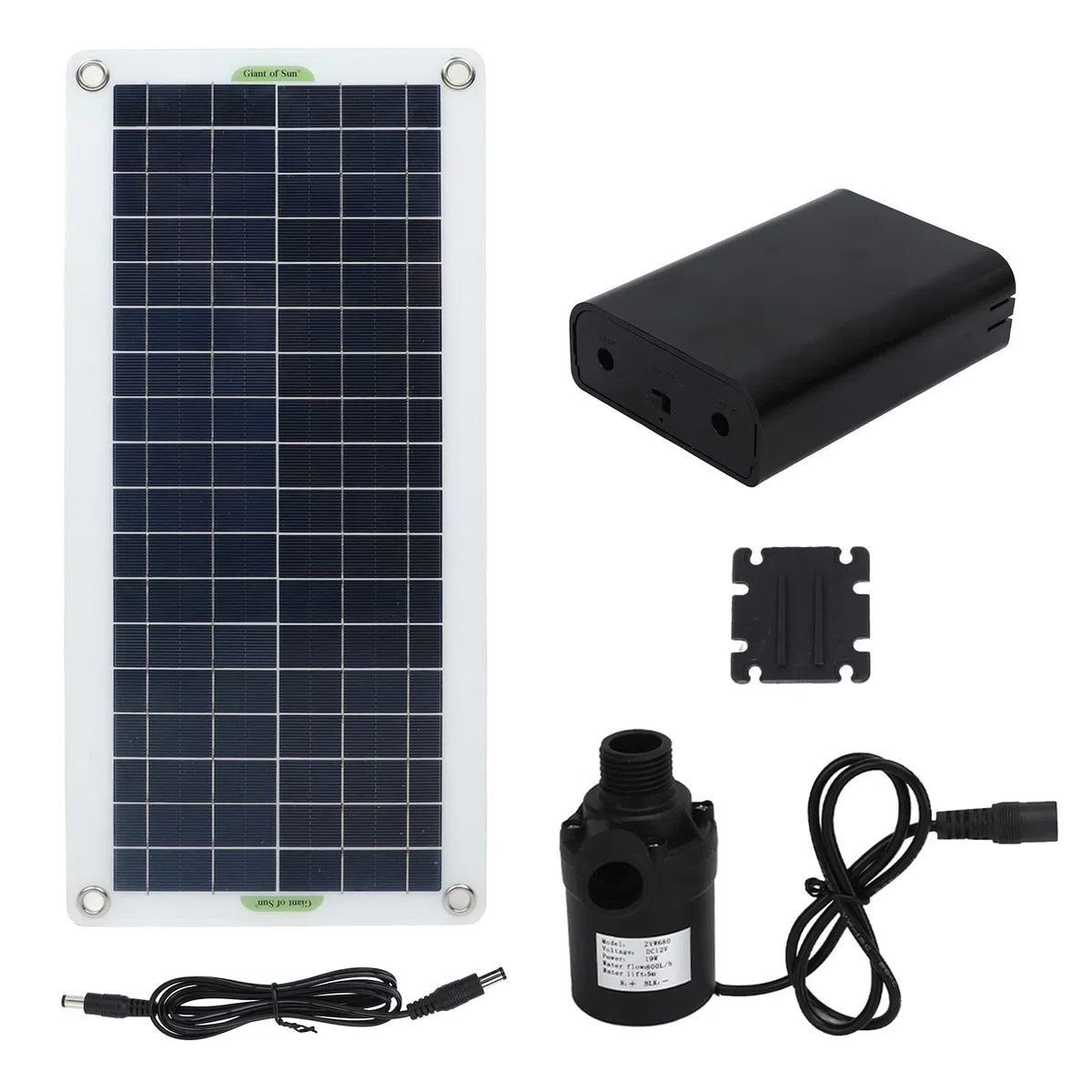 Kit de Bomba de Fuente Solar de 30 W, Bomba de Agua de Panel de Silicio Policristalino 800 L por Hora para Camping de Invernadero de RV