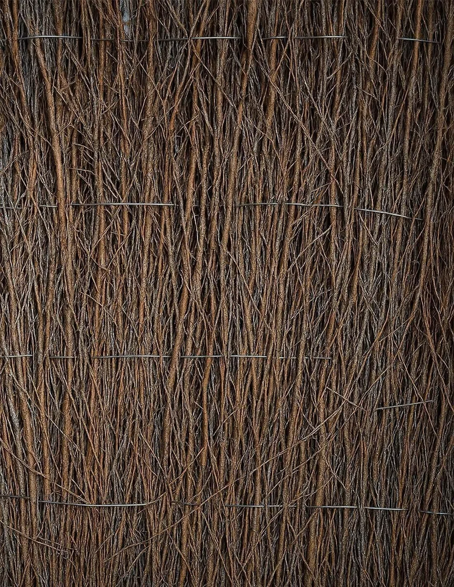 JARDIN202 - Cerramiento de Brezo Natural Alta Densidad 1800g/m² Ocultación 80% para Jardín, Terraza o Balcón, Cosido con Alambre Galvanizado | 1x5m