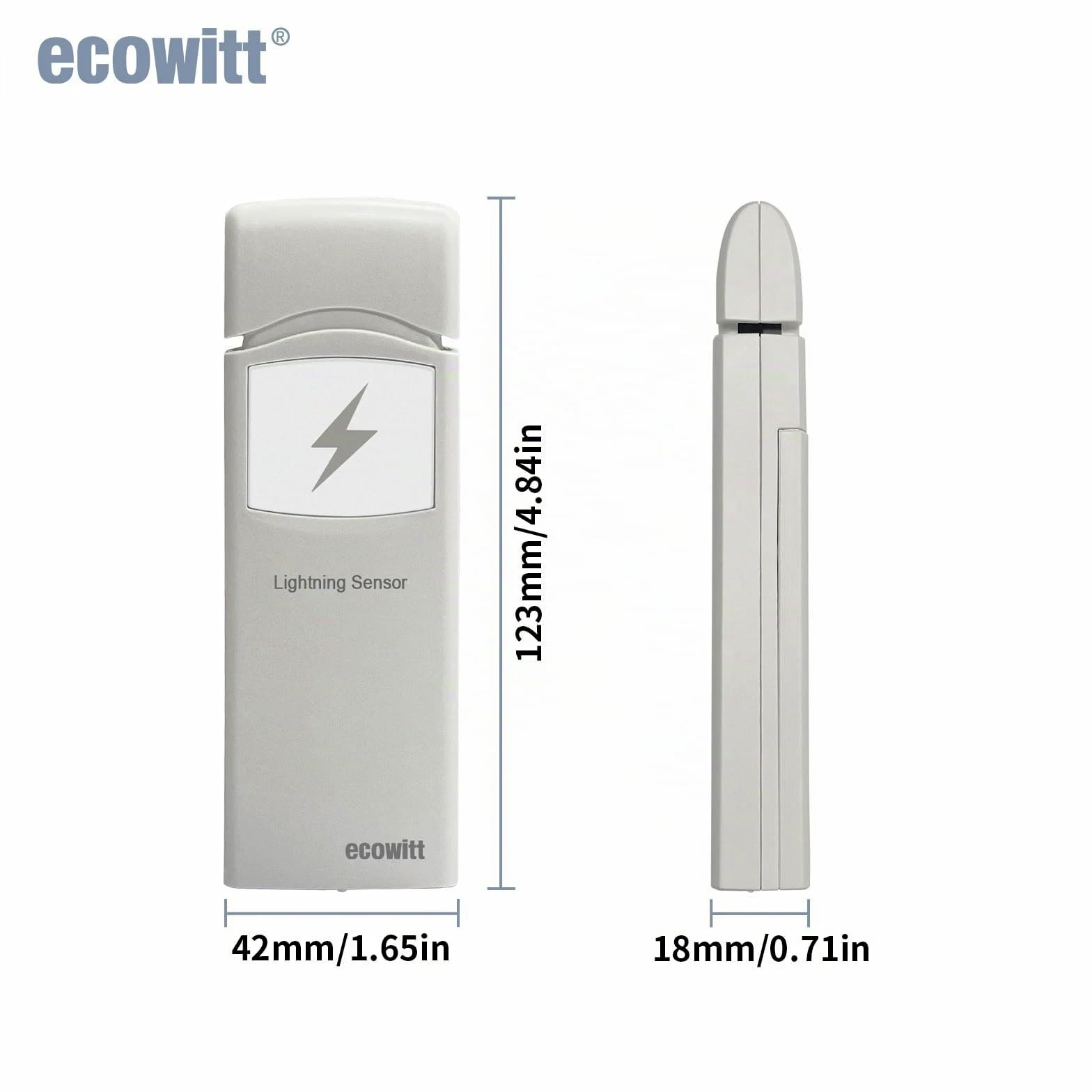 Ecowitt Sensor de detección de rayos inalámbrico WH57, sensor de estación meteorológica exterior para el ecosistema Ecowitt, solo accesorio 868MHz