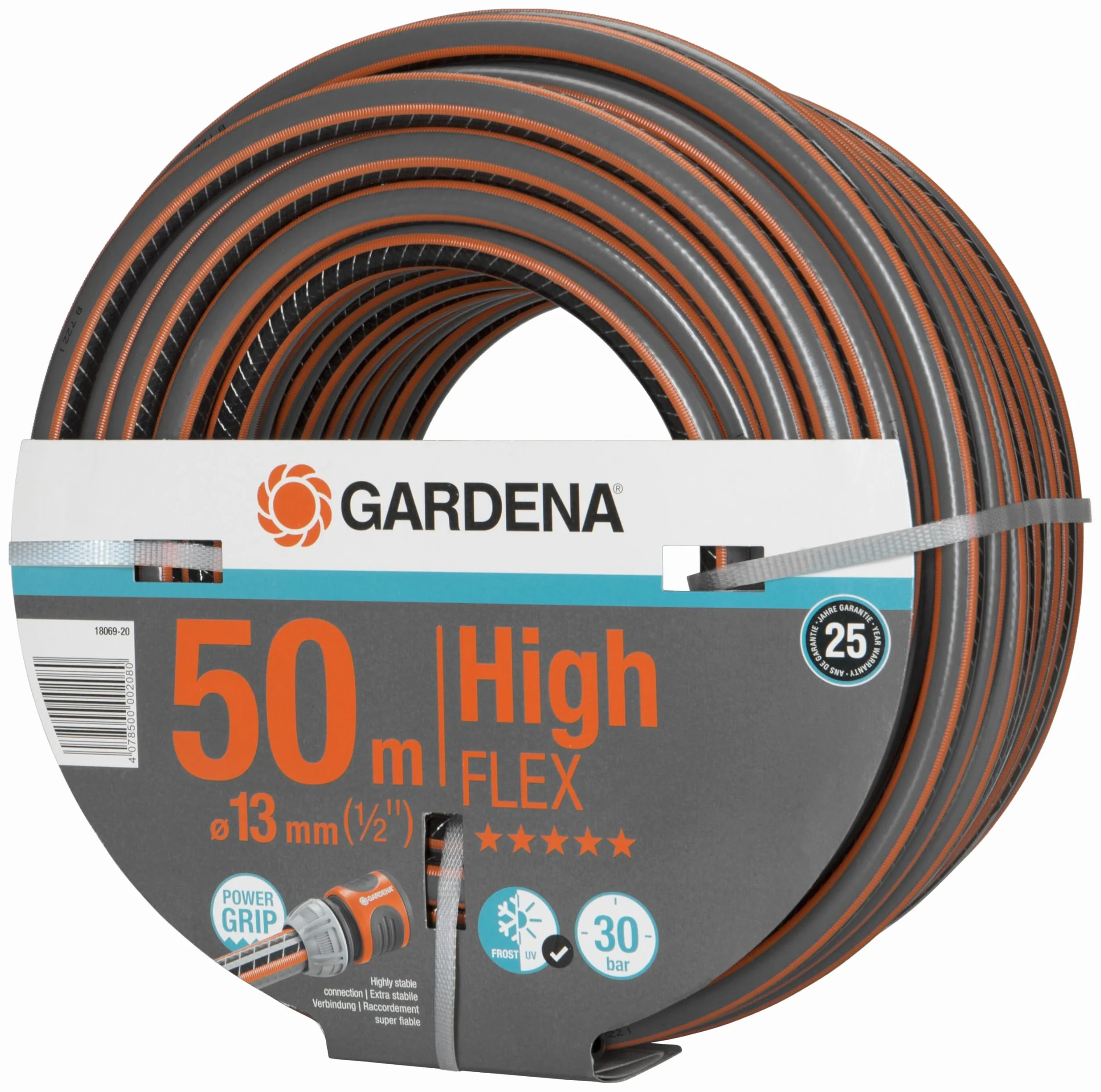 Gardena Comfort Highflex - Manguera (10 x 10, 13 mm, 1/2", 50 m, sin accesorios)